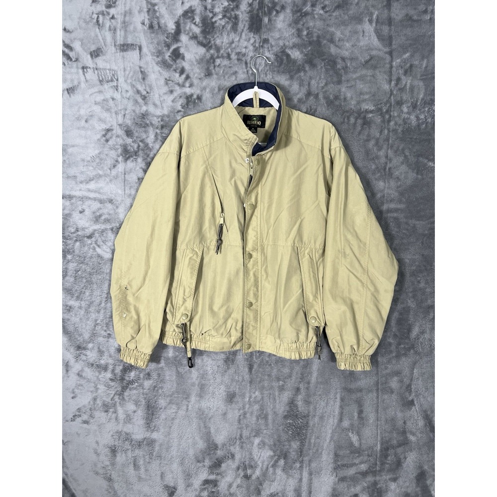 RedHead Mens Tan Lightweight Full Zip Outdoor Jacket Navy Trim Medium